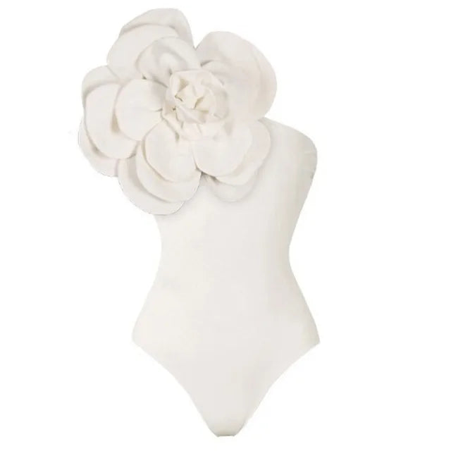 2024 3D Flower Printed One Piece Swimsuit Set