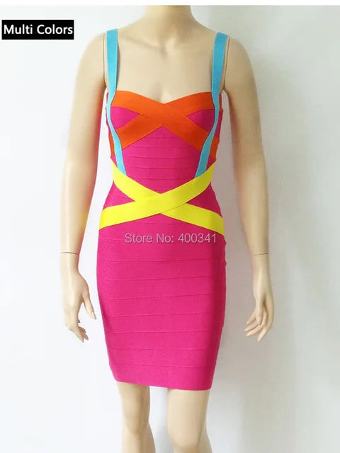 2024  Spaghetti Strap Rayon Bandage Dress