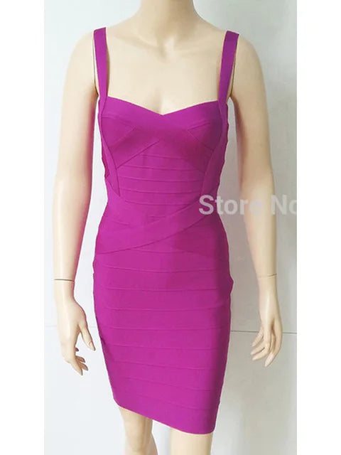 2024  Spaghetti Strap Rayon Bandage Dress