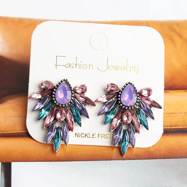 New Fashion Colorful Rhinestone Earrings