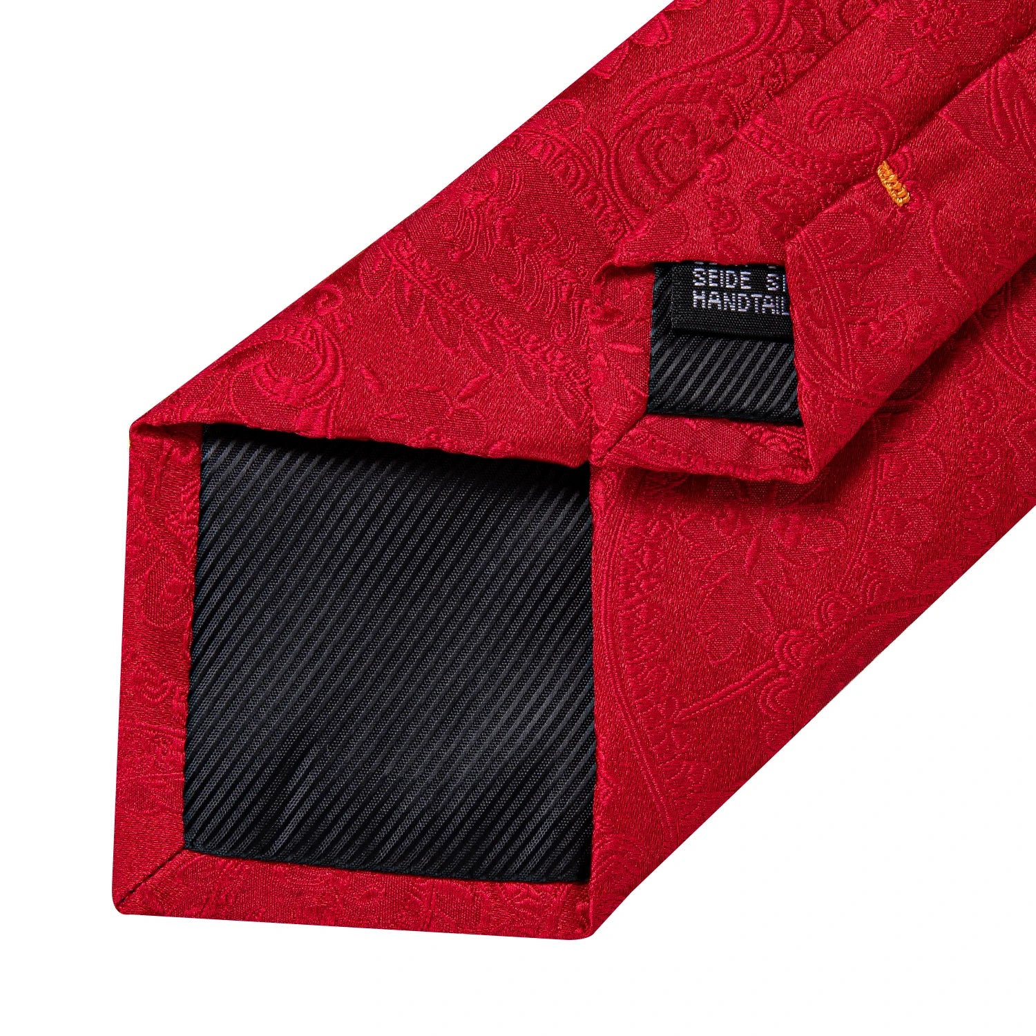 Red  Solid Striped Paisley Neckties Hanky Cufflinks Set For Men