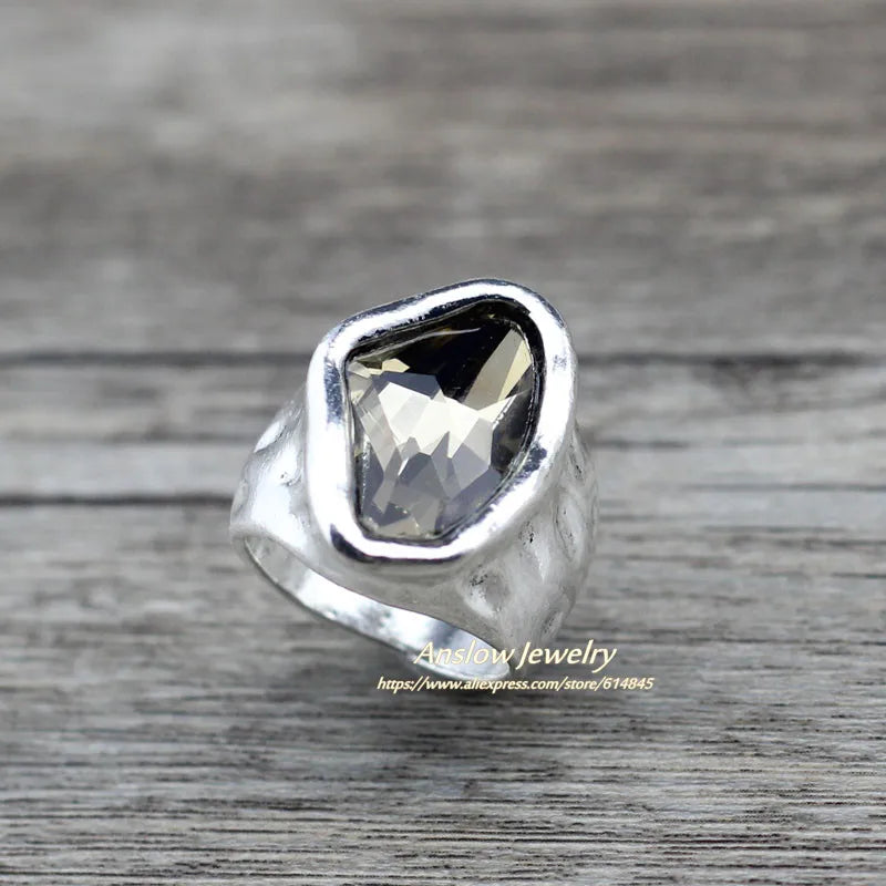 Vintage Irregular Crystal Couples Love Rings For Women