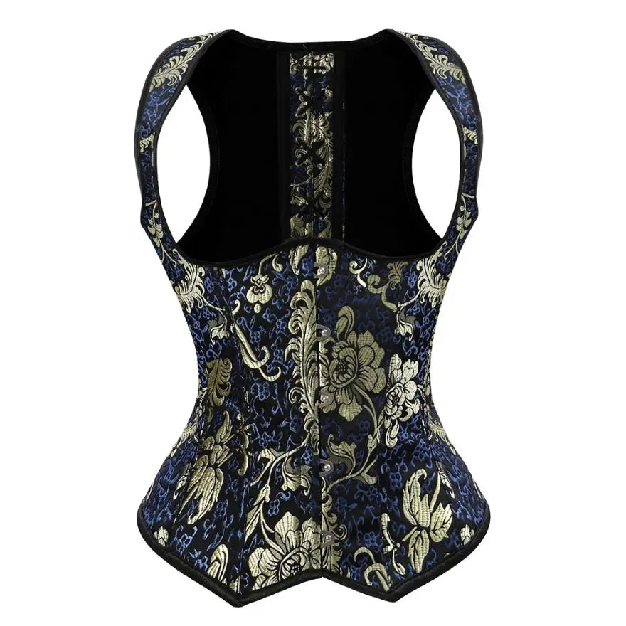 Sexy Gothic Embroidery Vintage Jacquard Waist Cincher Body Shaper Underbust Corset