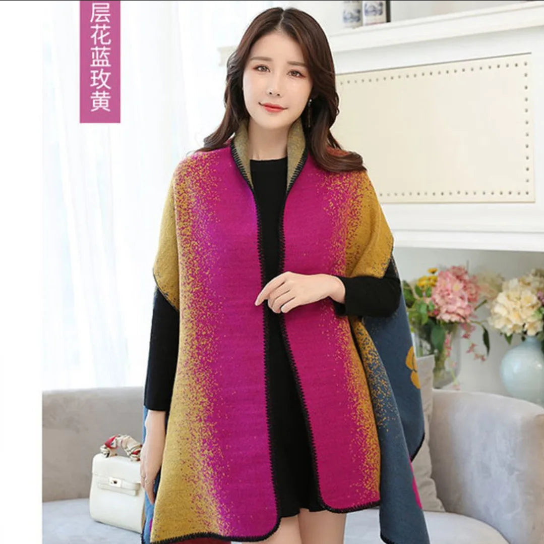 Luxury Shawl Outer Wear Thickened Cashmere High-end Autumn and Winter Scarf Dual-use 2023 New Cloak Coat