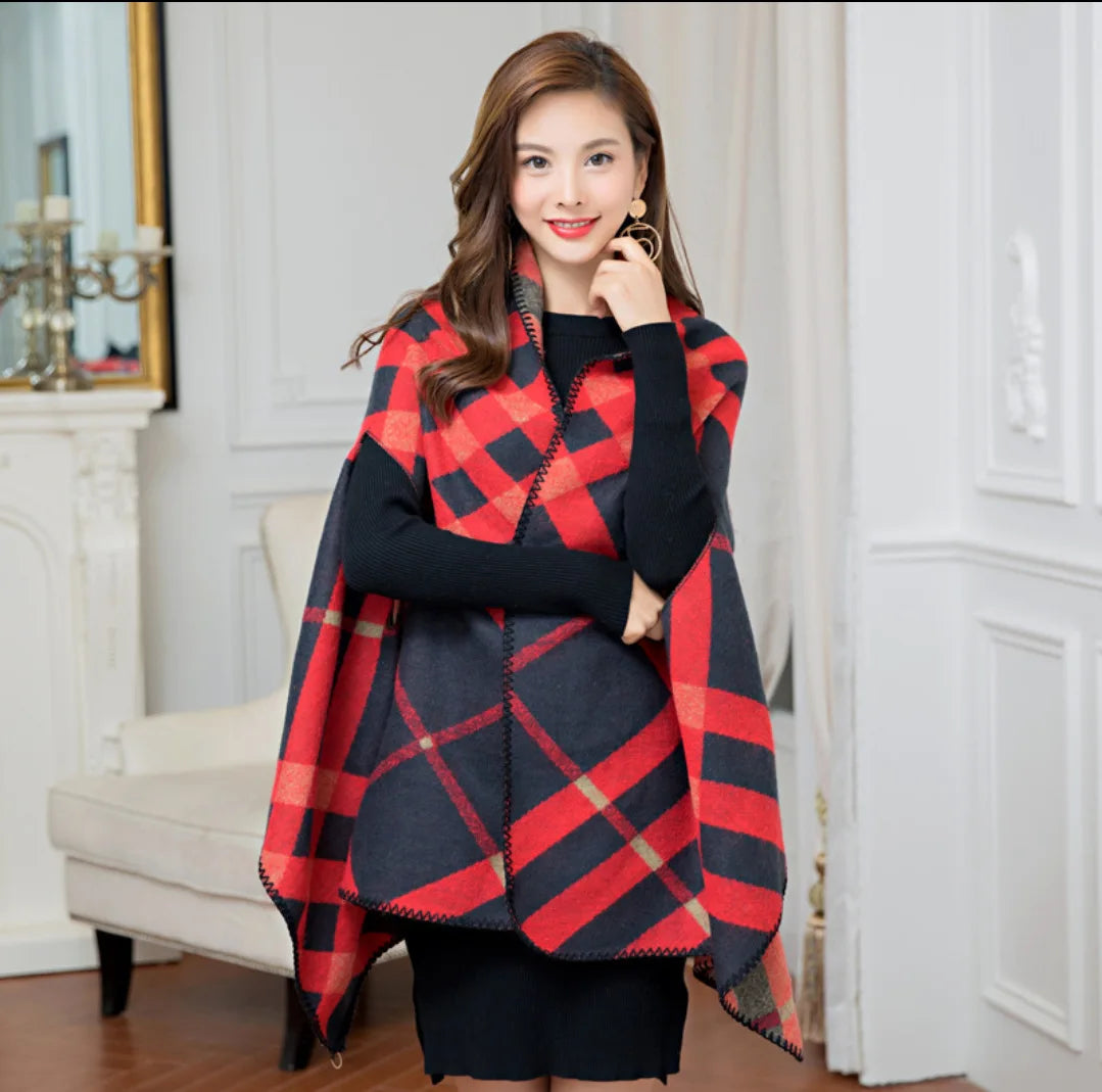 Luxury Shawl Outer Wear Thickened Cashmere High-end Autumn and Winter Scarf Dual-use 2023 New Cloak Coat