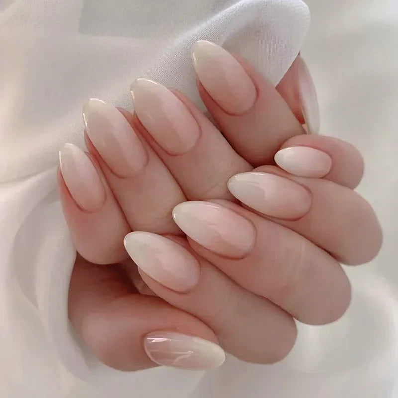 24 Pcs/Set Long Almond Press on  Nails