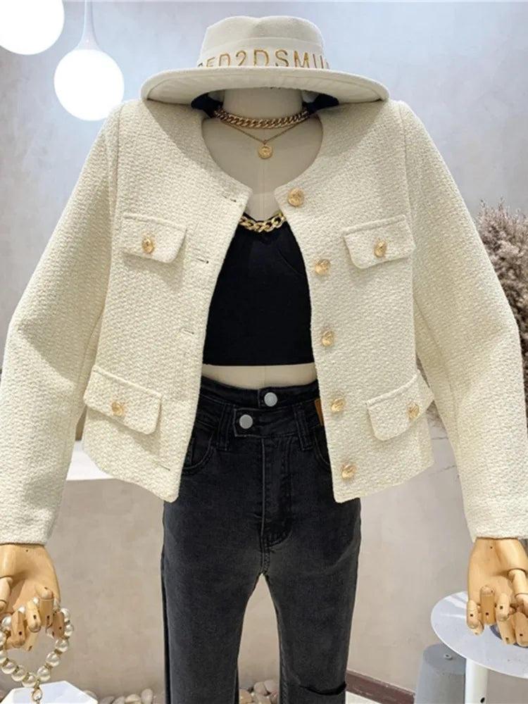 Autumn Winter Small Fragrant Tweed Jacket Coat