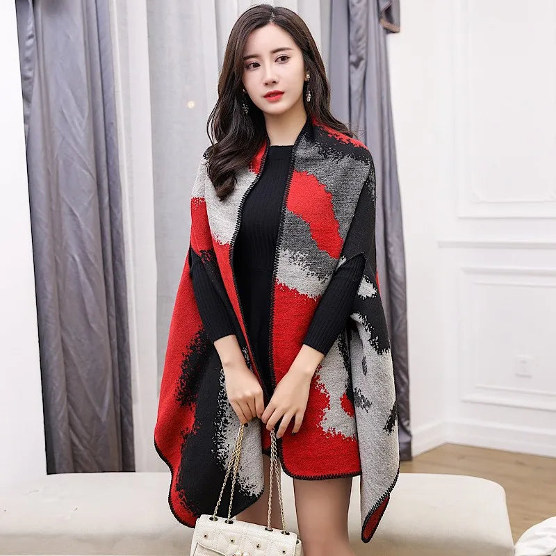 Luxury Shawl Outer Wear Thickened Cashmere High-end Autumn and Winter Scarf Dual-use 2023 New Cloak Coat