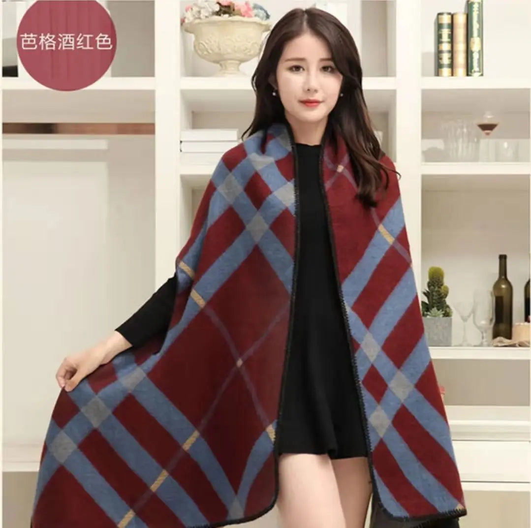 Luxury Shawl Outer Wear Thickened Cashmere High-end Autumn and Winter Scarf Dual-use 2023 New Cloak Coat