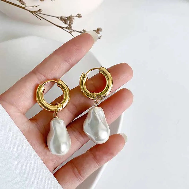 Classic Elegant Imitation Pearl Dangle Earrings