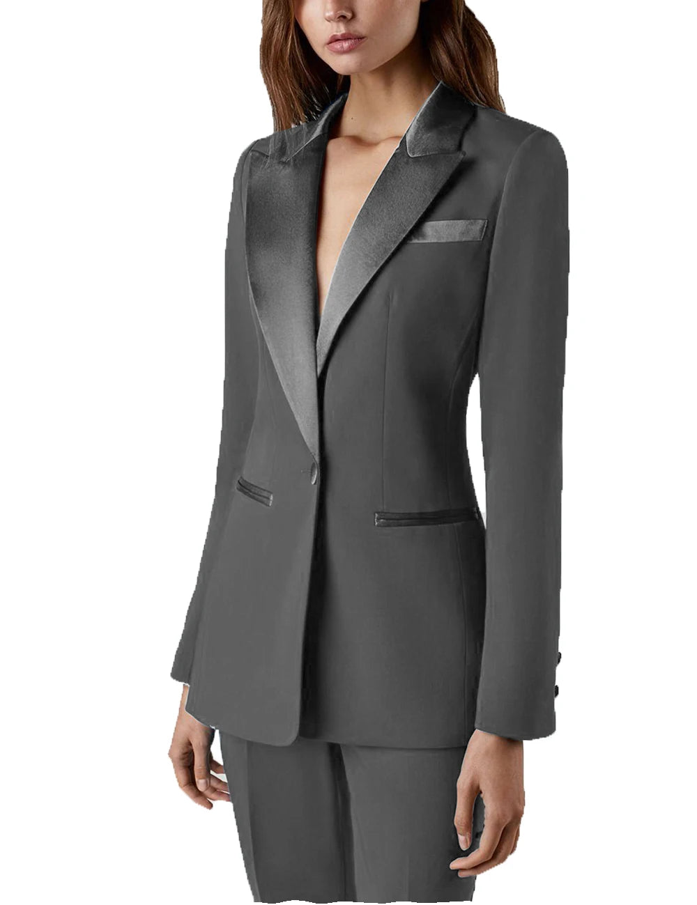 Women Blazer with Pants Slim Fit Business Suit