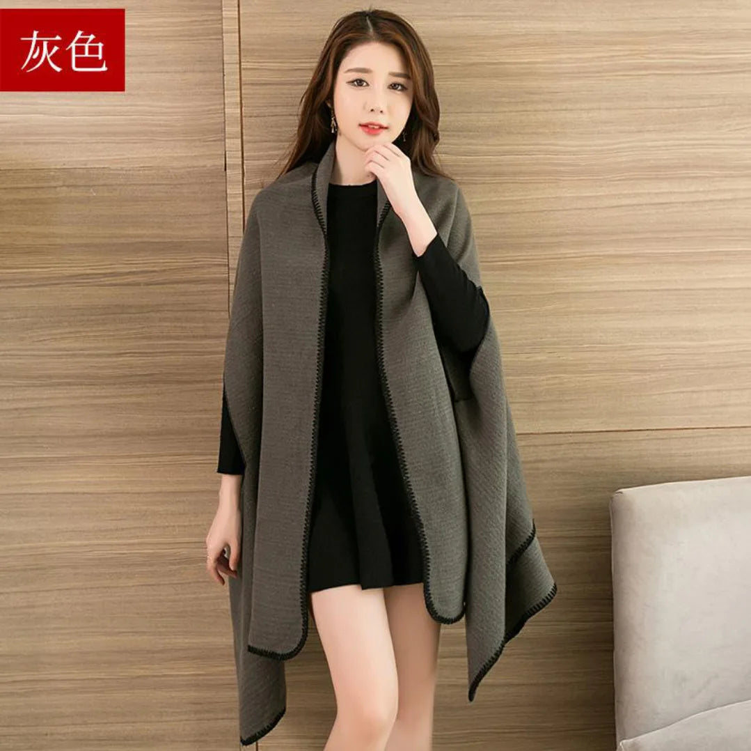 Luxury Shawl Outer Wear Thickened Cashmere High-end Autumn and Winter Scarf Dual-use 2023 New Cloak Coat