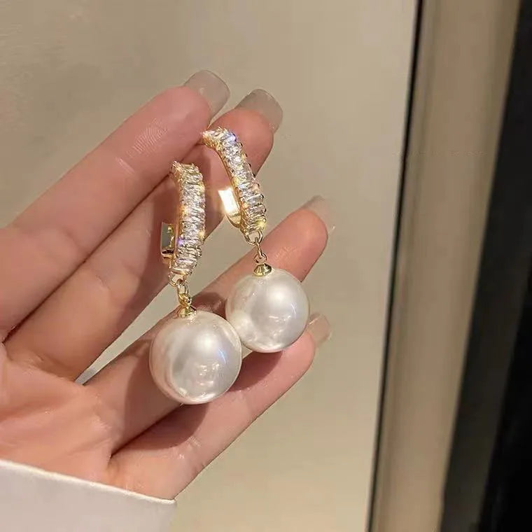 Classic Elegant Imitation Pearl Dangle Earrings