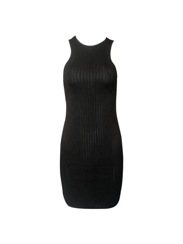 Sexy Stripes Thread Knitting Slim Bodycon Dress