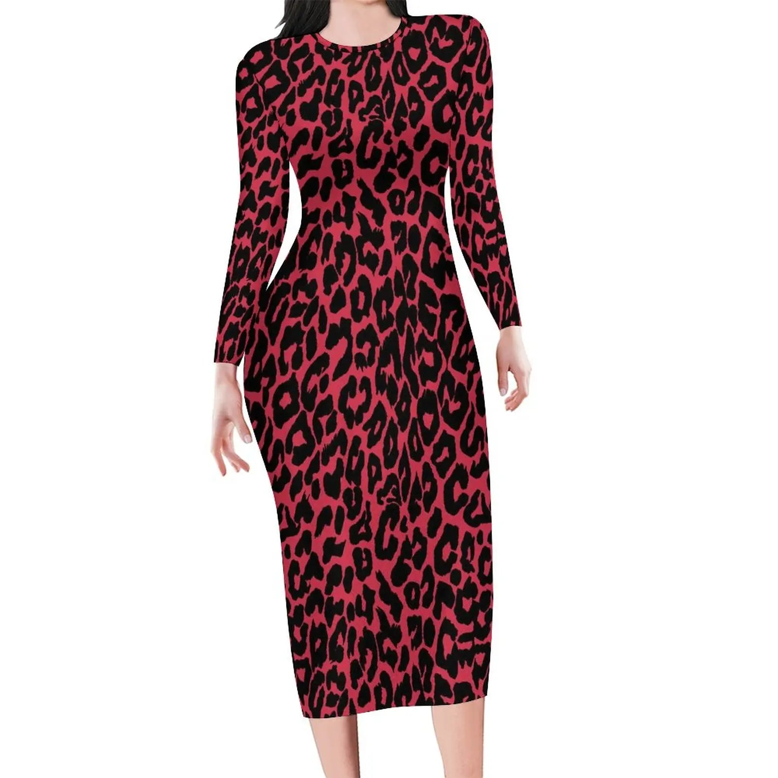 Autumn Leopard Print  Long SleeveDresses