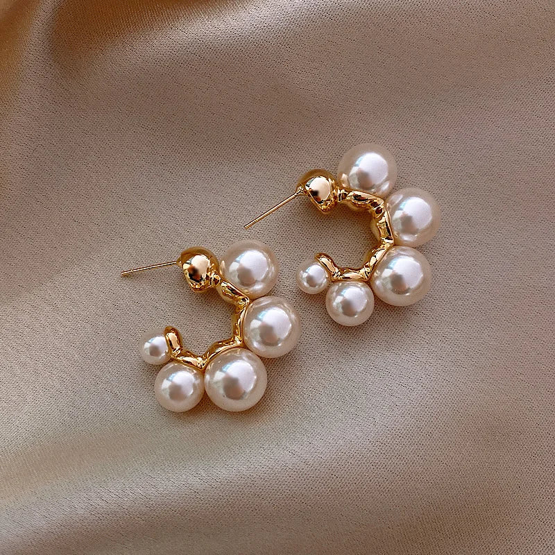 Classic Elegant Imitation Pearl Dangle Earrings