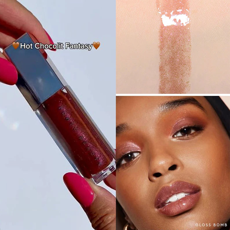 Gloss Bomb Cream Color Drip Lip Cream & Heat Liquid Lipstick Moisturizing Plumper Long Lasting Lipgloss 9ml