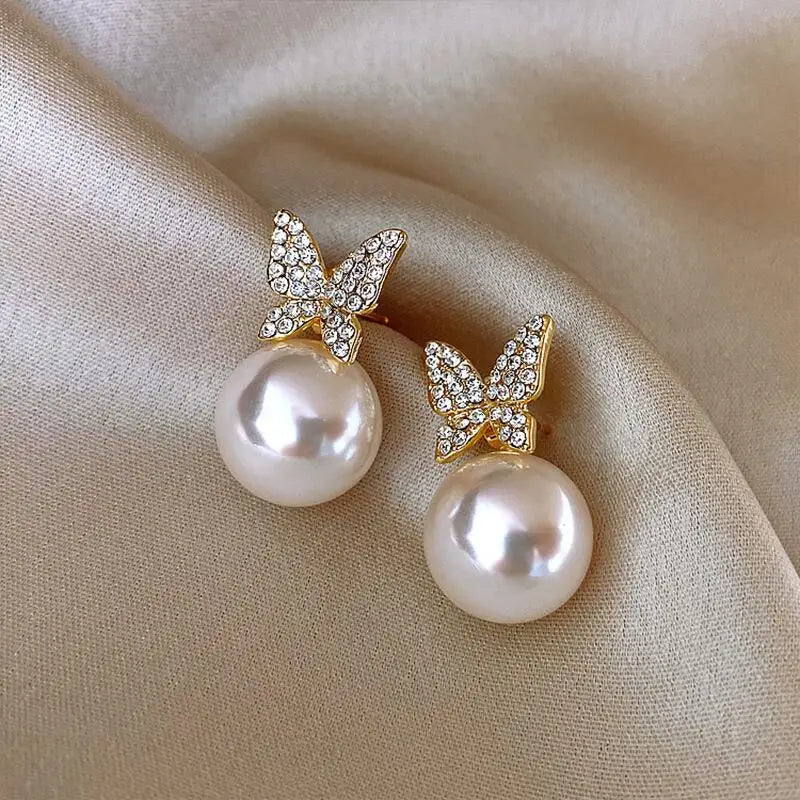 Classic Elegant Imitation Pearl Dangle Earrings