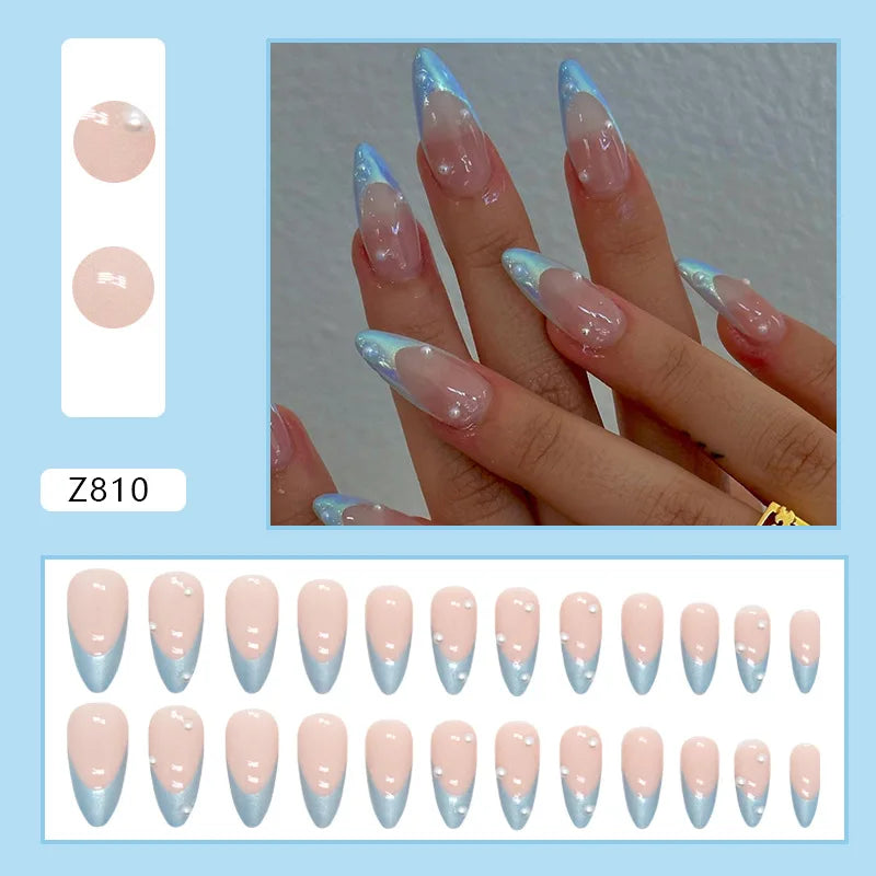 Shiny Diamond False Nails Manicure  24pcs Fake Nail