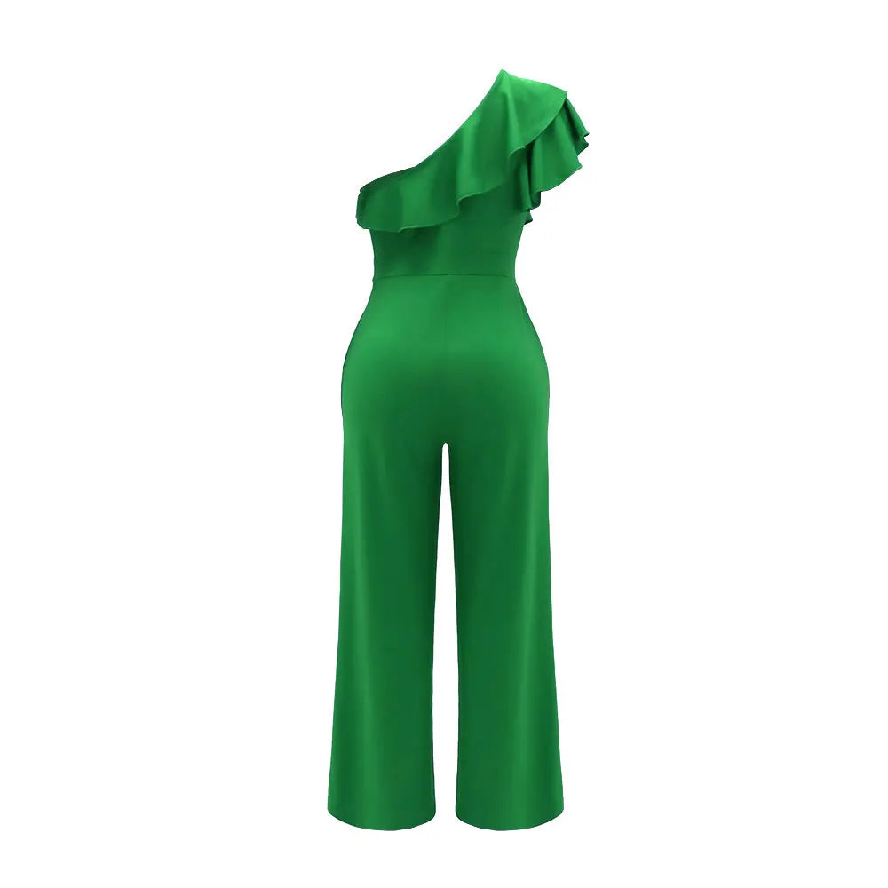 Ruffle One Shoulder Jumpsuit