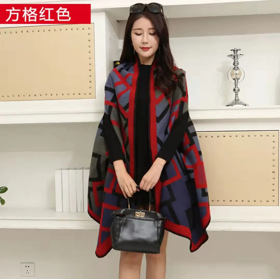 Luxury Shawl Outer Wear Thickened Cashmere High-end Autumn and Winter Scarf Dual-use 2023 New Cloak Coat