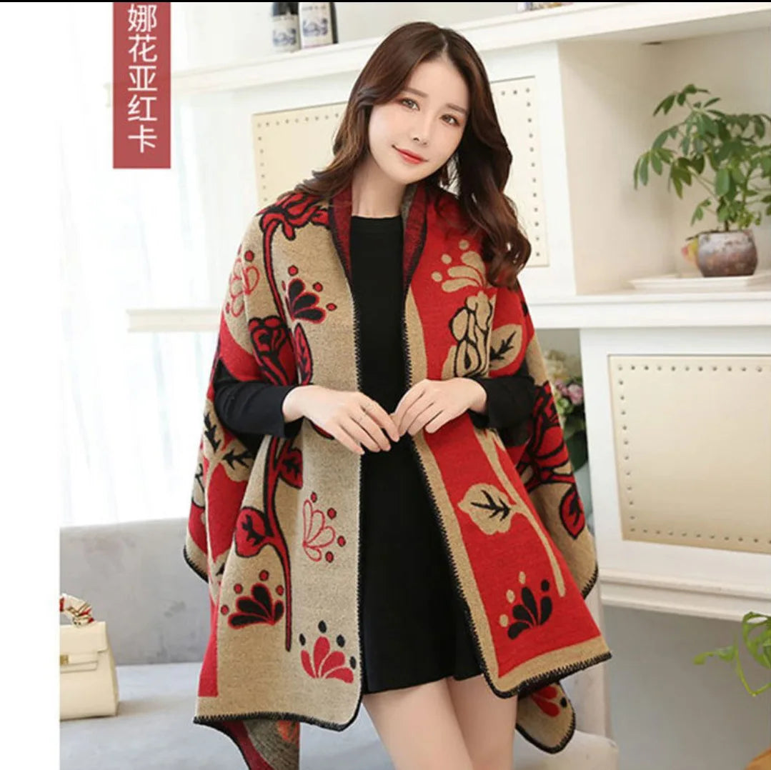 Luxury Shawl Outer Wear Thickened Cashmere High-end Autumn and Winter Scarf Dual-use 2023 New Cloak Coat