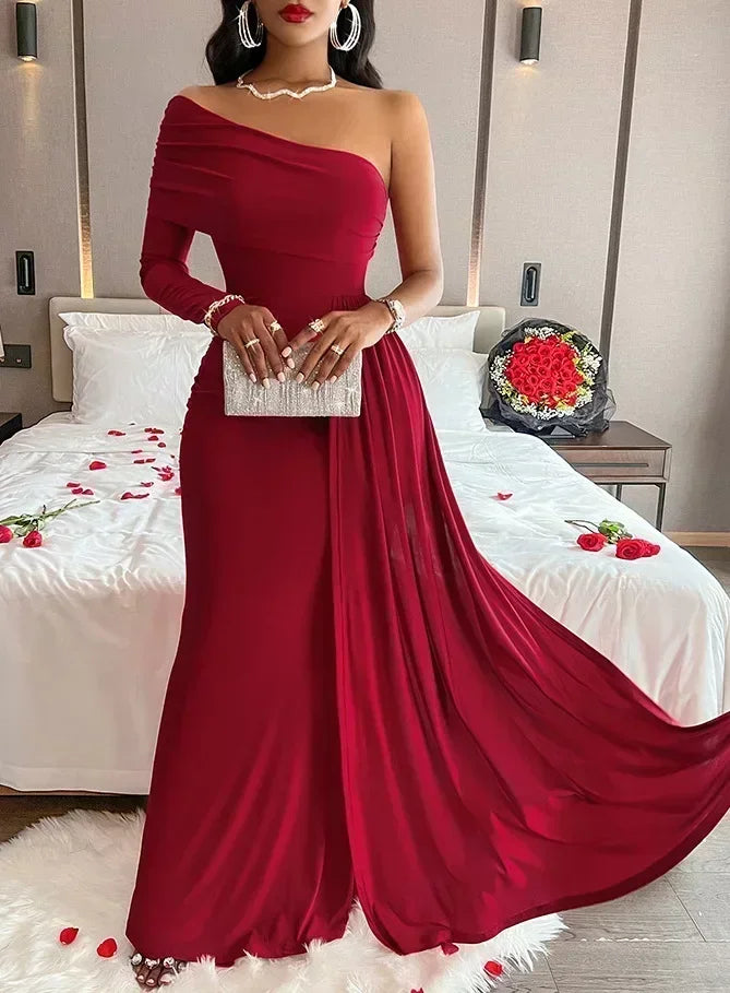 2025 Sexy and Elegant Backless Sleeveless Off Shoulder Maxi Dress