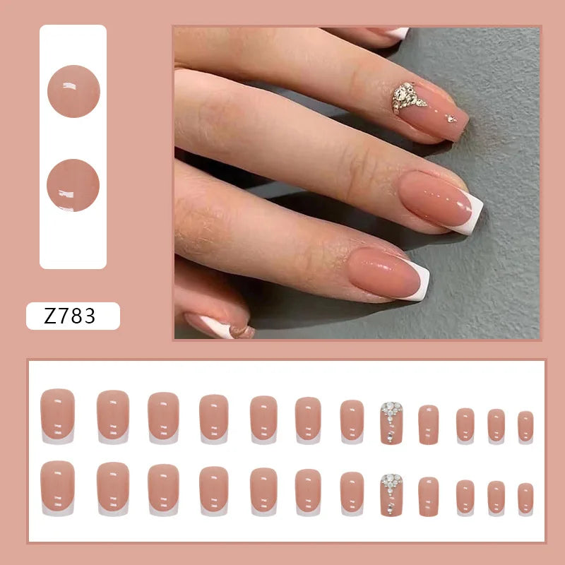 Shiny Diamond False Nails Manicure  24pcs Fake Nail