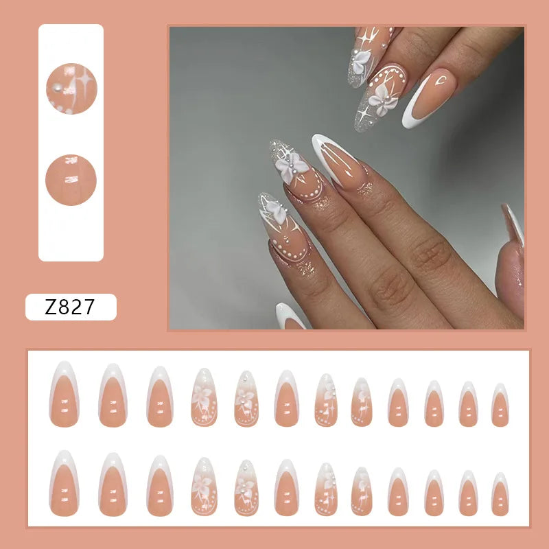 Shiny Diamond False Nails Manicure  24pcs Fake Nail