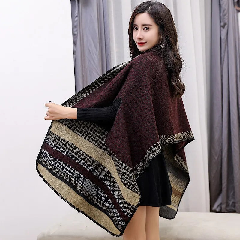 Luxury Shawl Outer Wear Thickened Cashmere High-end Autumn and Winter Scarf Dual-use 2023 New Cloak Coat