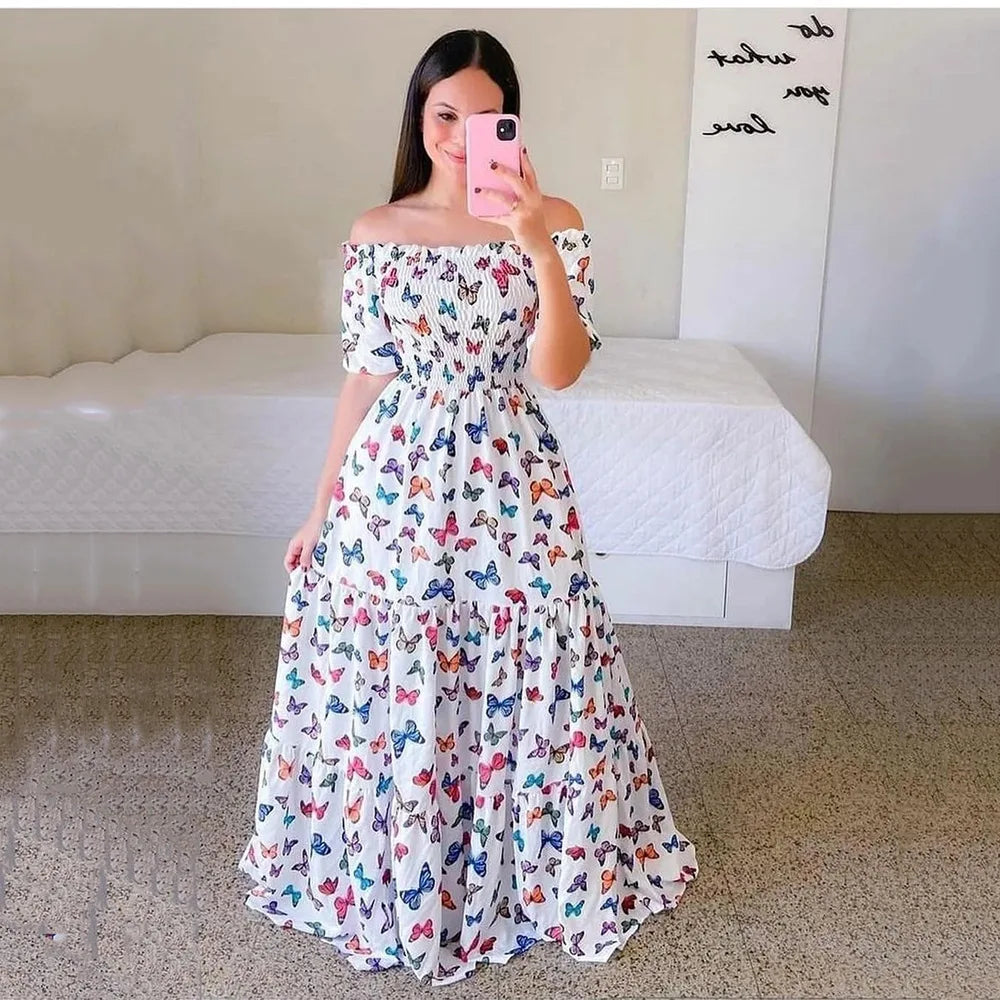 Summer Party Boho Off Shoulder Long Dresses