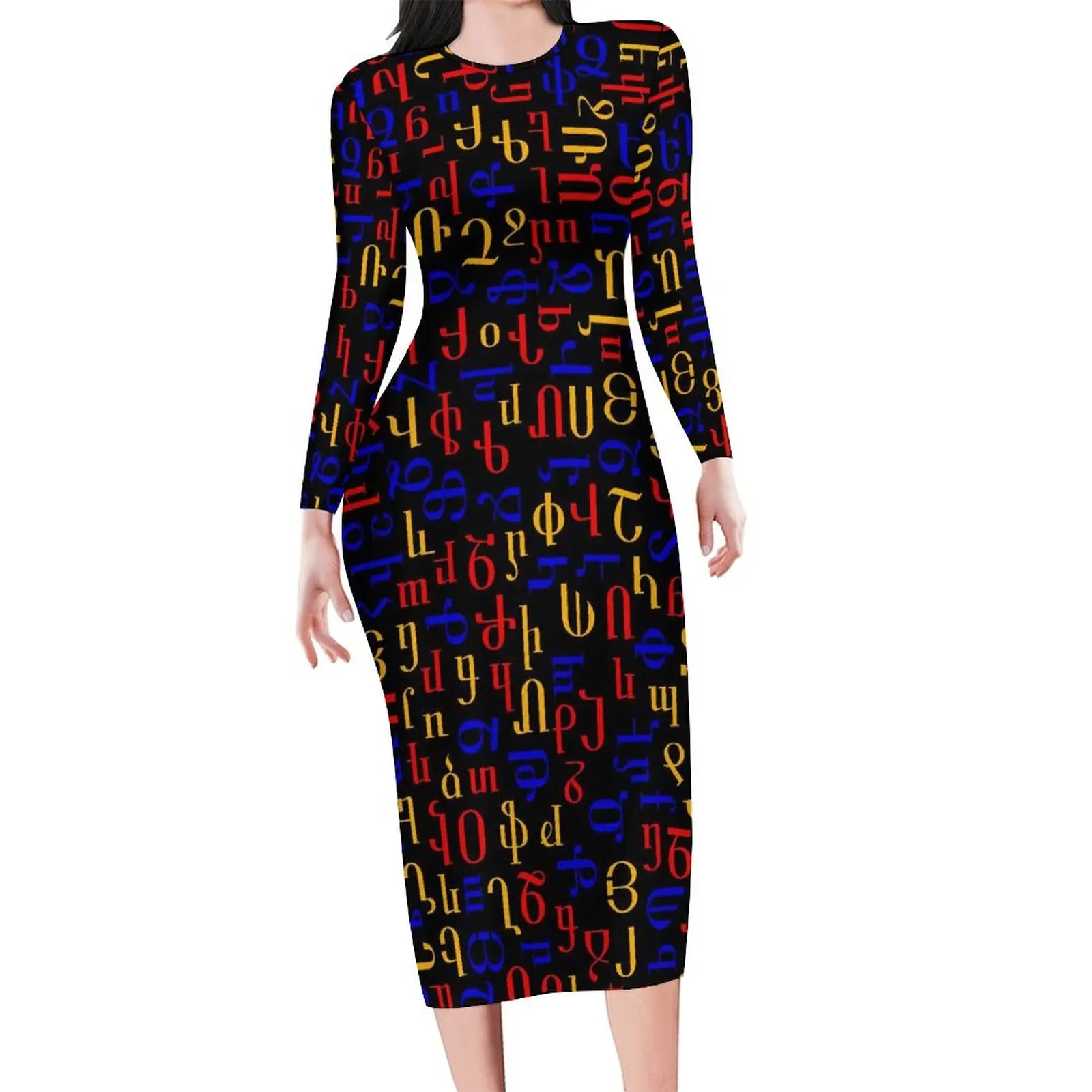 Funny Letter Print Nautical Signal Flags Bodycon Dress