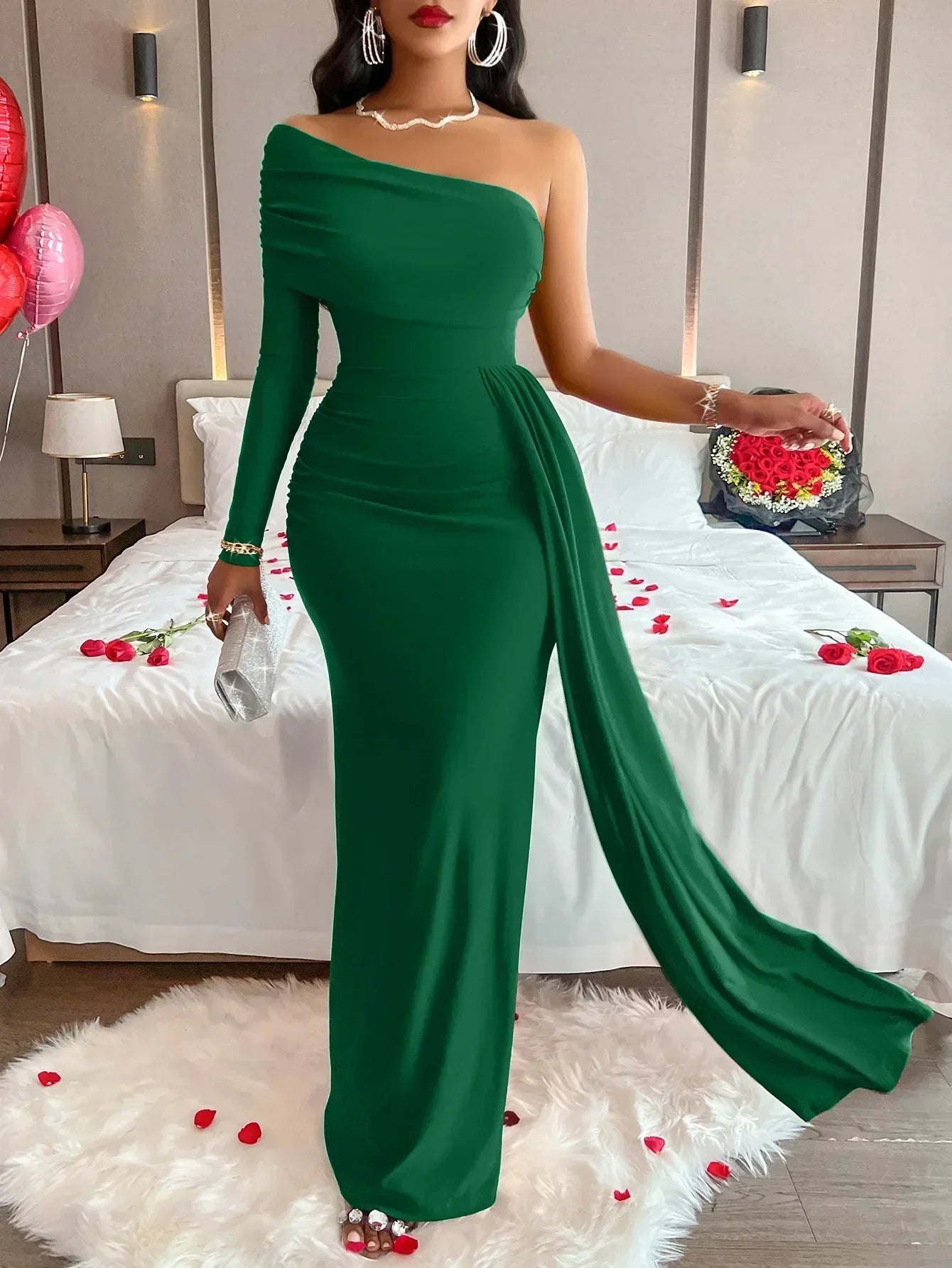 2025 Sexy and Elegant Backless Sleeveless Off Shoulder Maxi Dress