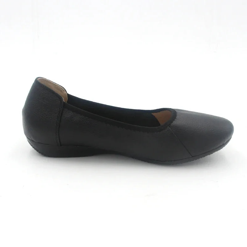 Genuine Leather Fashion Black Pointed Toe Ladies Ballet Flats,Brand Designer Ballerina Woman Flats Shoes