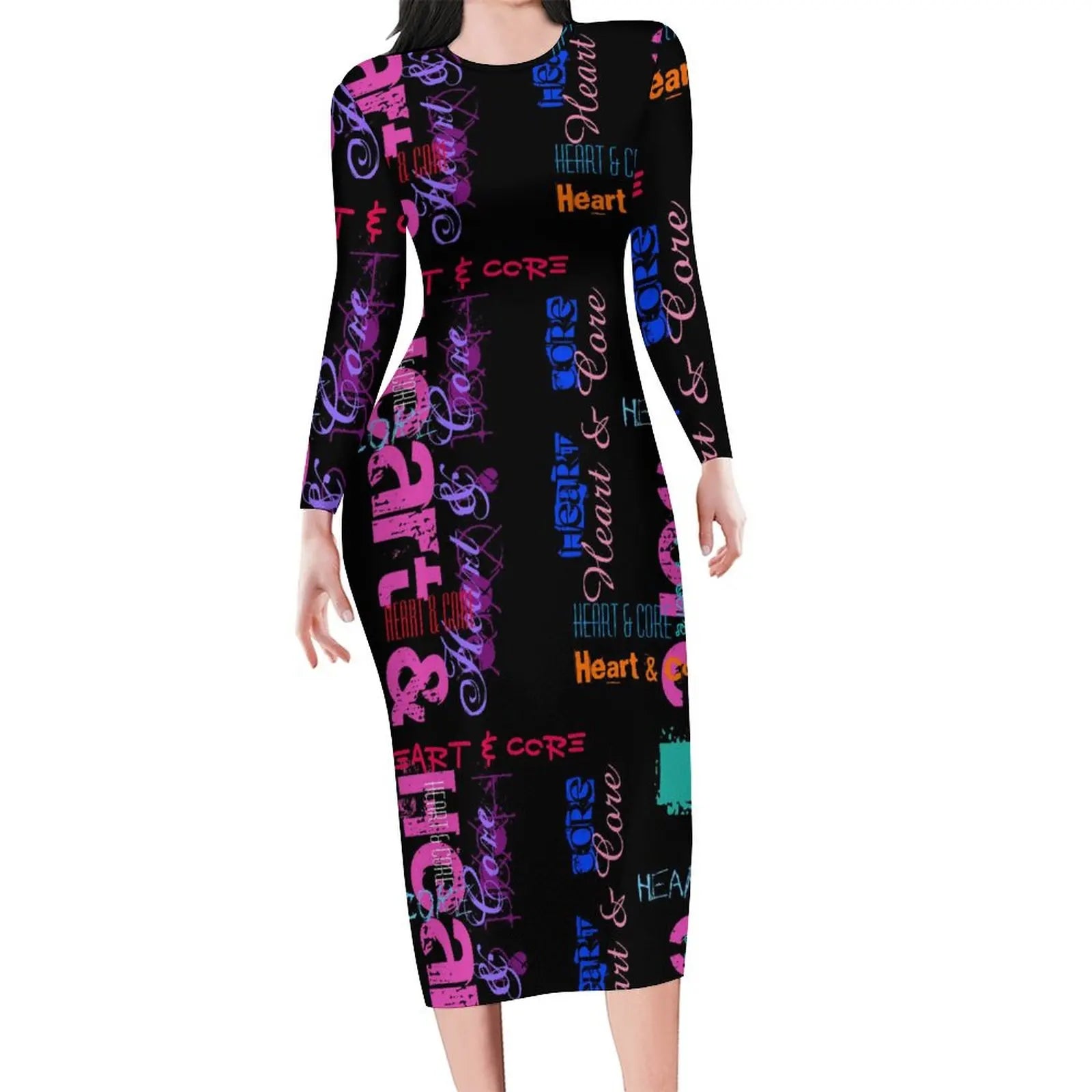 Funny Letter Print Nautical Signal Flags Bodycon Dress