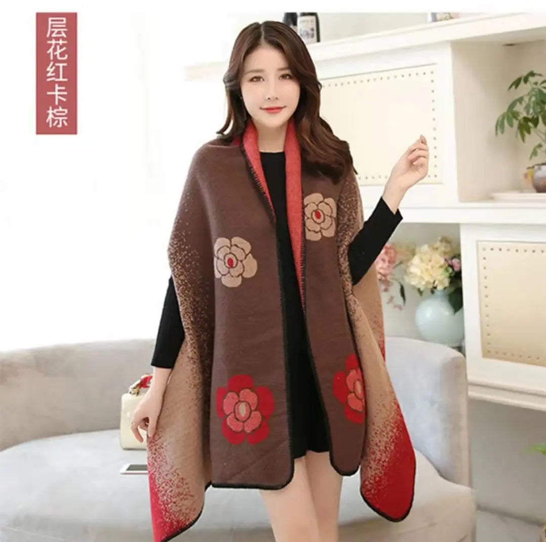 Luxury Shawl Outer Wear Thickened Cashmere High-end Autumn and Winter Scarf Dual-use 2023 New Cloak Coat