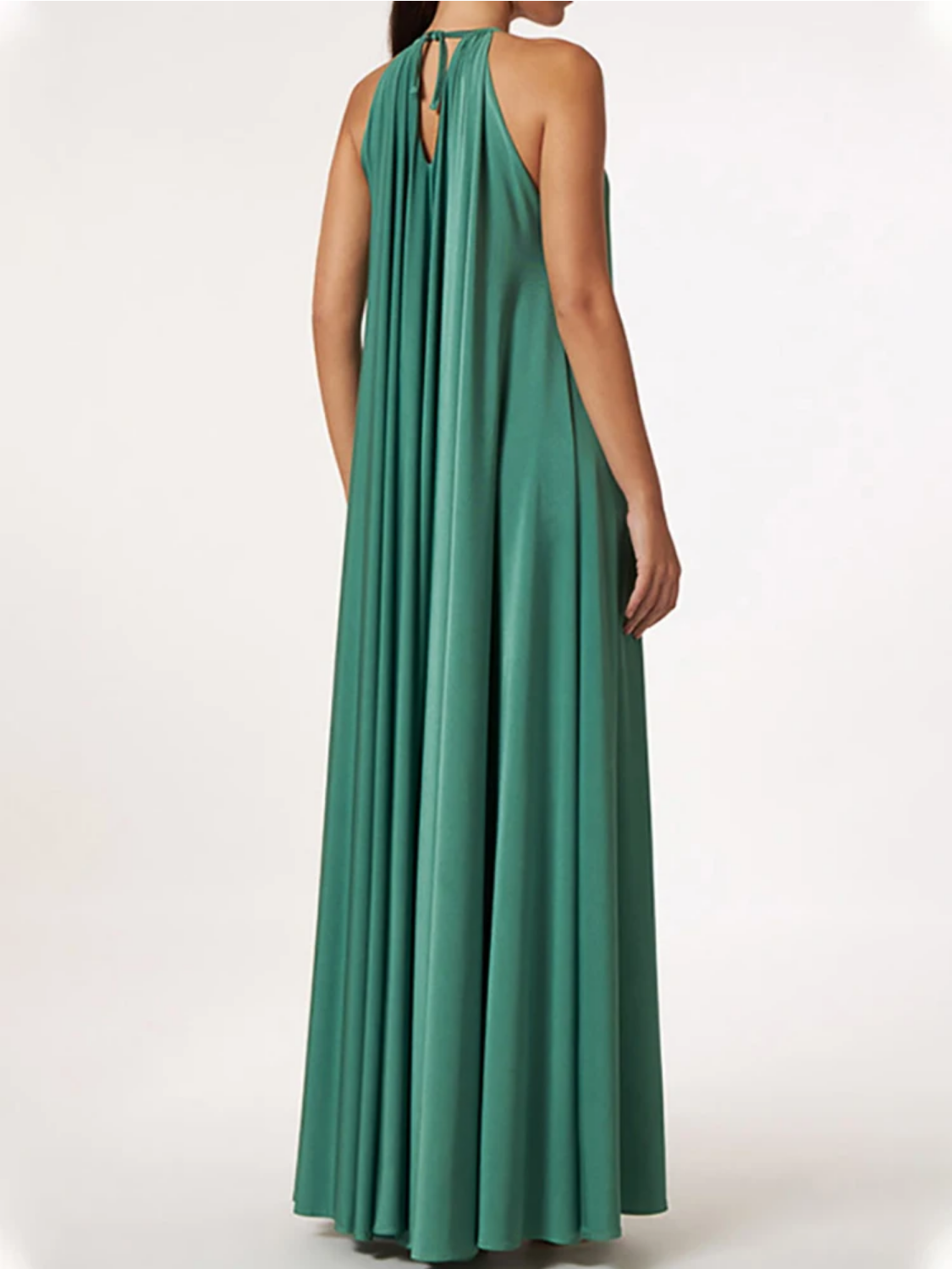 Summer Solid Deep V-Neck Hollow Out Maxi Dress