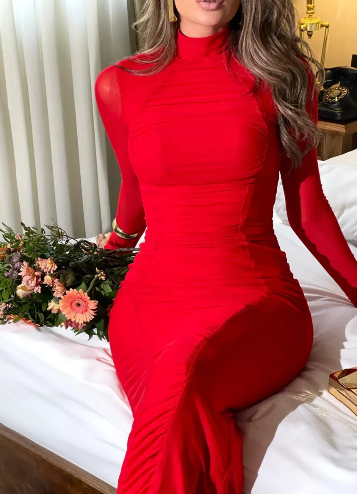 Turtleneck Sexy Bodycon Long Dress