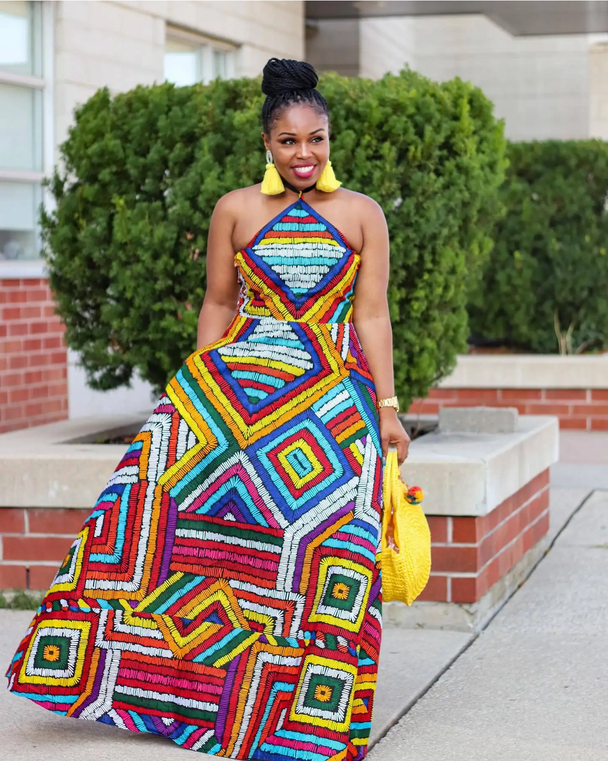 Elegant Dashiki Summer Spaghetti Straps Maxi Dress