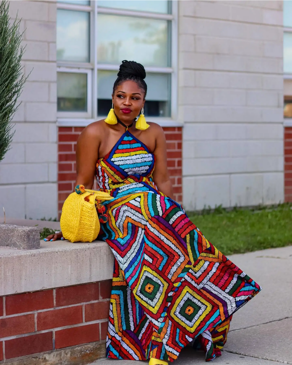 Elegant Dashiki Summer Spaghetti Straps Maxi Dress