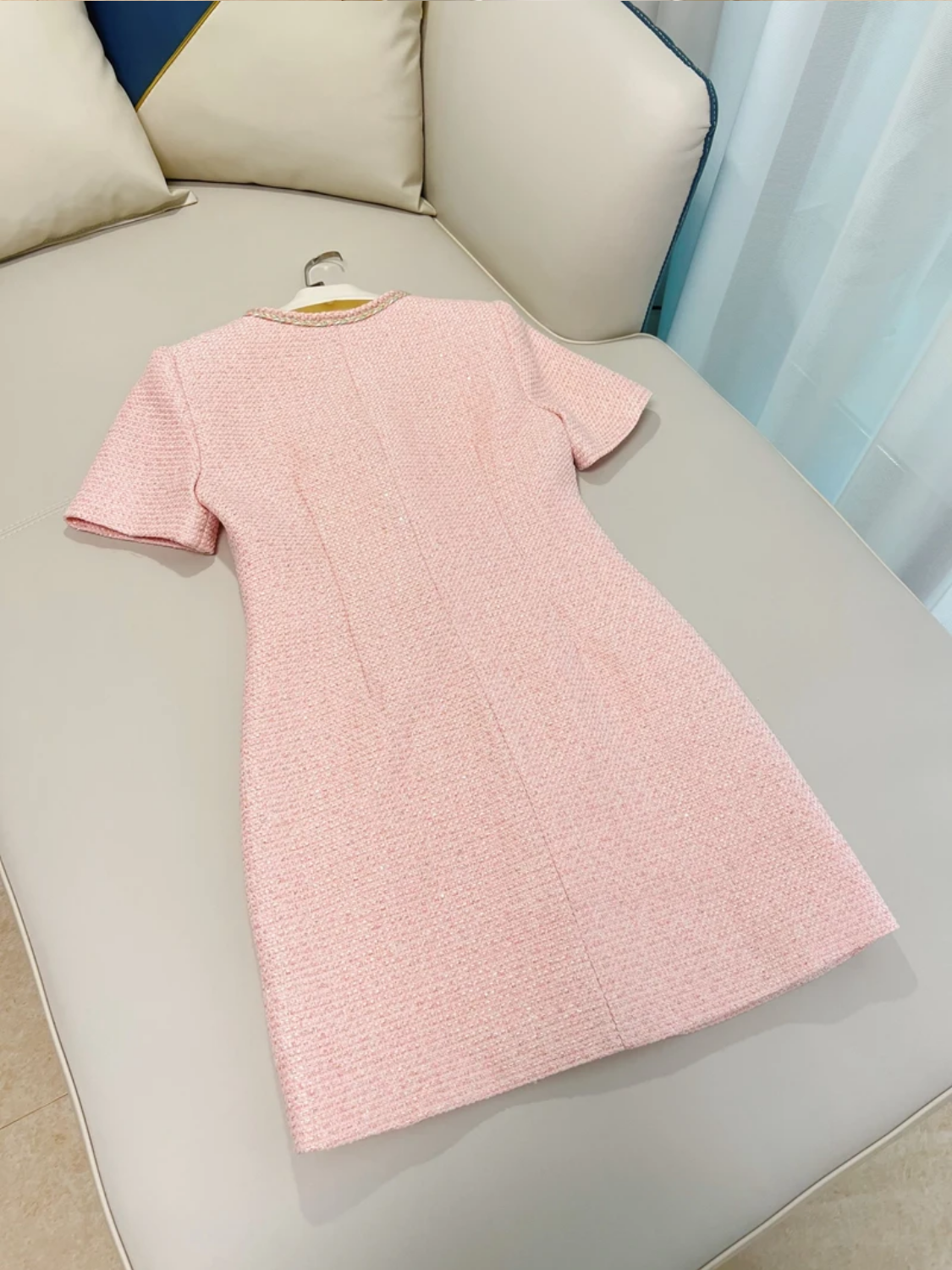 French Style Retro Luxury Pink Dress