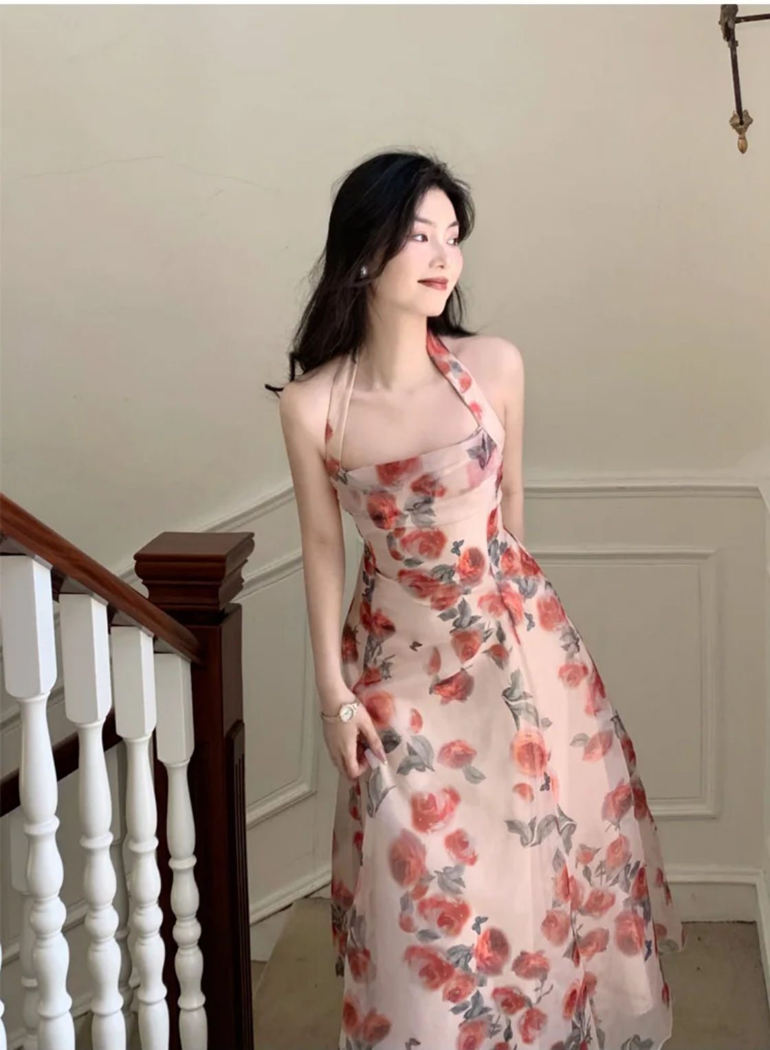 Floral Chiffon France Vintage Fairy Dress