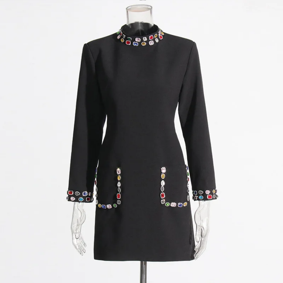 Diamond Embellishment Blazer Dress