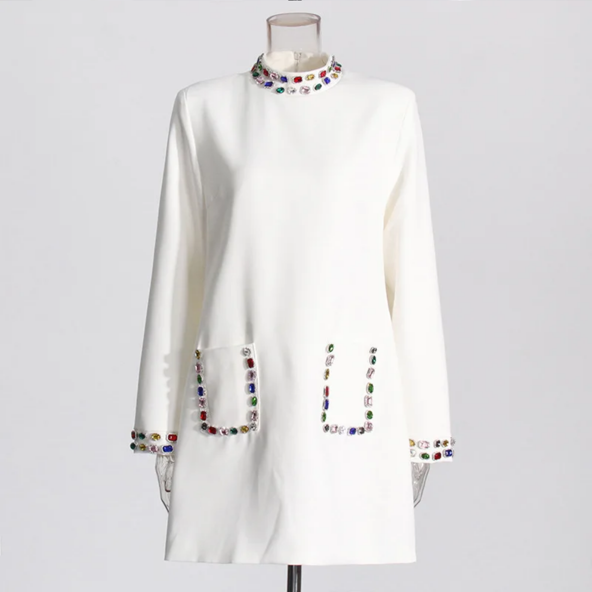 Diamond Embellishment Blazer Dress