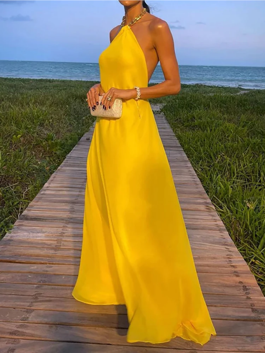 2023 Halter Beach Style  Summer Maxi Dress