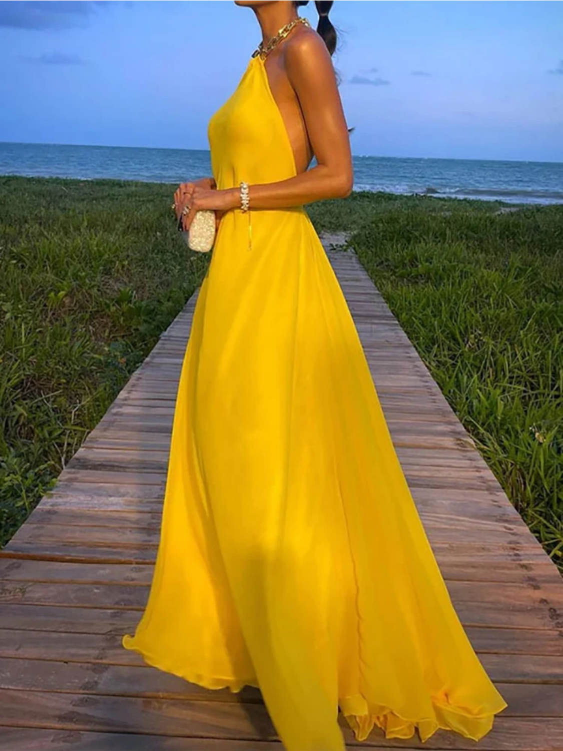 2023 Halter Beach Style  Summer Maxi Dress