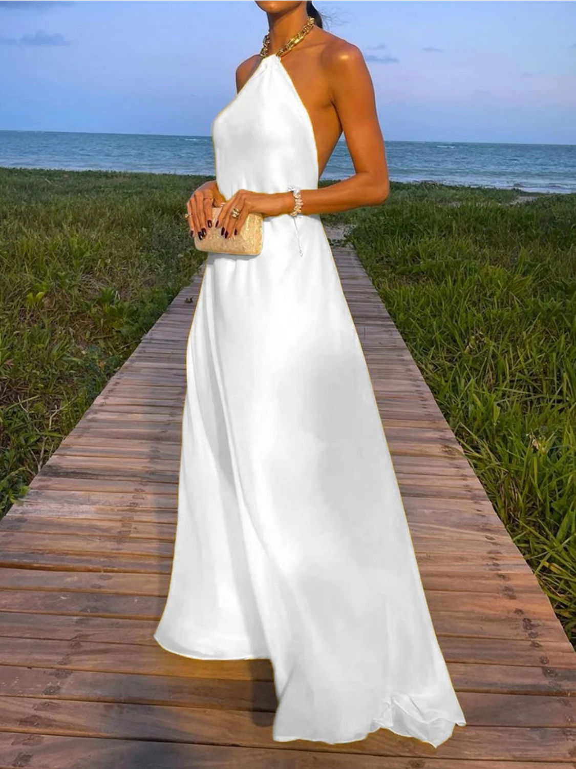 2023 Halter Beach Style  Summer Maxi Dress