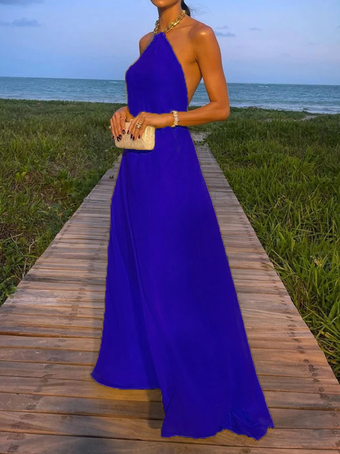 2023 Halter Beach Style  Summer Maxi Dress