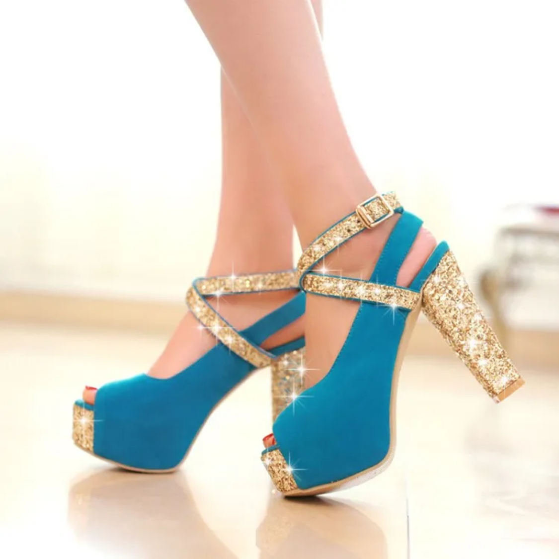 Spring and Summer 2024 12CM High Heel Thick Heel Sandals