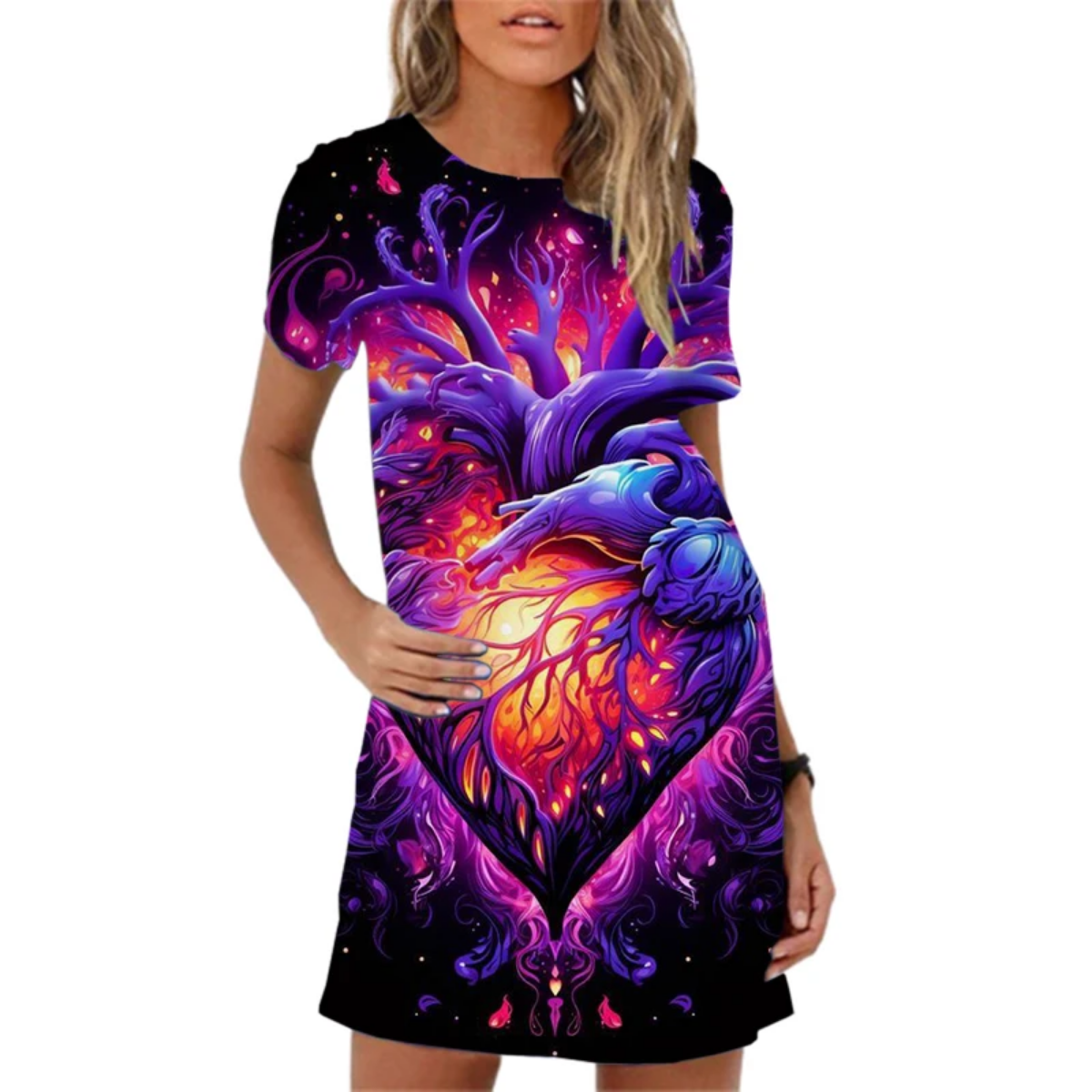 Fashion Instrumental Guitar Print Dress